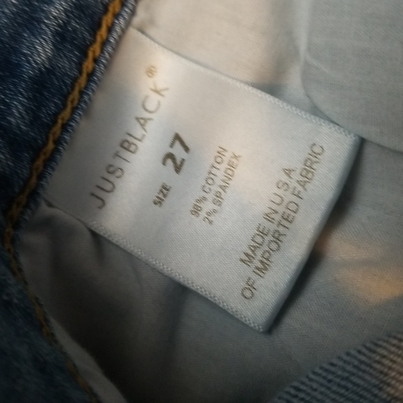 Just Black Light Blue Distressed Cropped Jeans - Picture 4 of 5